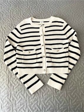 Abercrombie Kids Cropped Cardigan Sweater Striped size 13/14